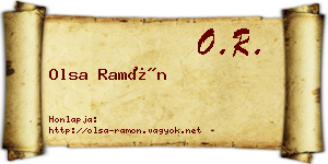Olsa Ramón névjegykártya